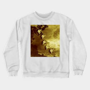 gold butterflies and abstract landscape Crewneck Sweatshirt